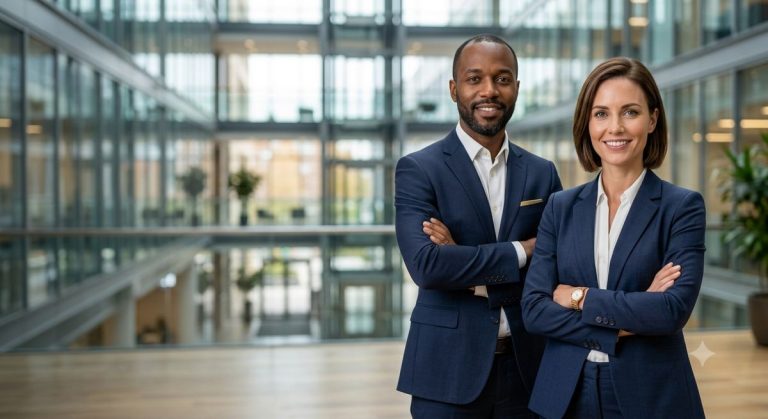 Office team in corporate wear