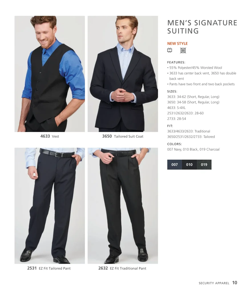 Edwards Men’s Signature Suiting: suit coats, vest and pants