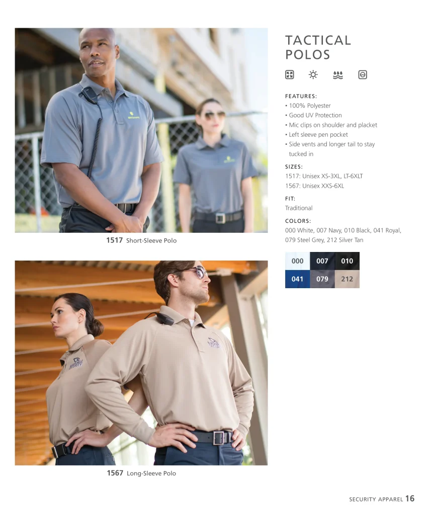 Edwards Tactical Polos 1517 and 1567 with mic clips