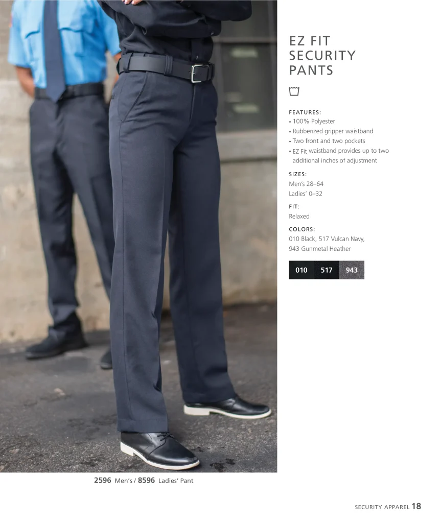 Edwards EZ Fit Security Pants: men’s 2596 and ladies’ 8596