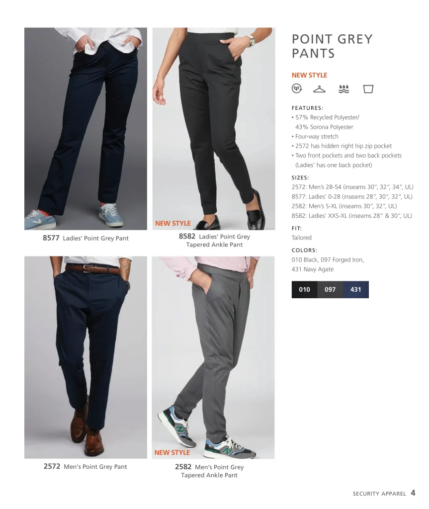 Edwards Point Grey Pants: 2572, 8577, 2582, 8582