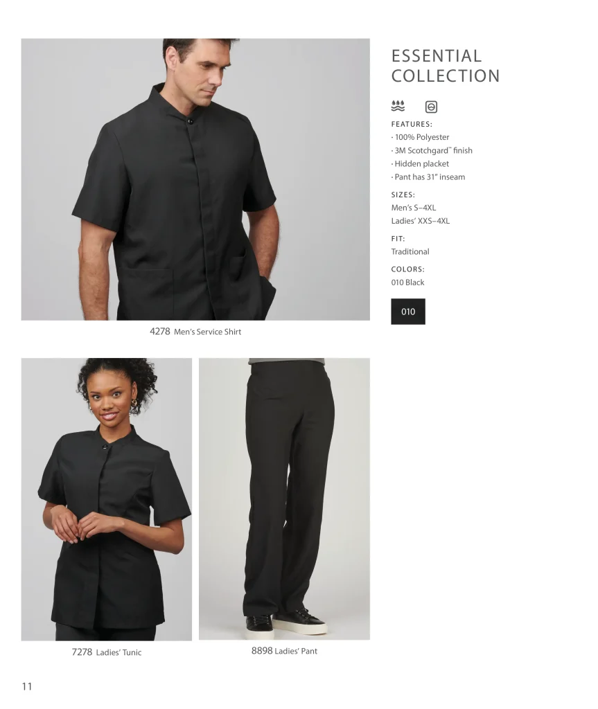 Edwards Essential Collection: service shirt 4278, tunic 7278 and pant 8898