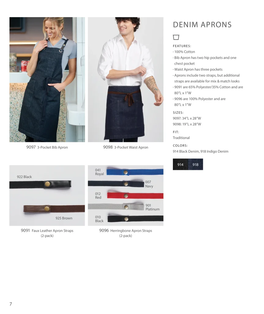 Edwards Denim Aprons 9097, 9098 with apron straps