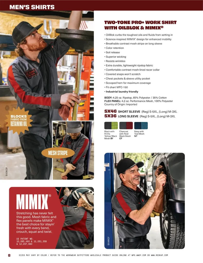 Red Kap Two-Tone Pro+ Work Shirt with OilBlok and MIMIX, SX46 and SX36