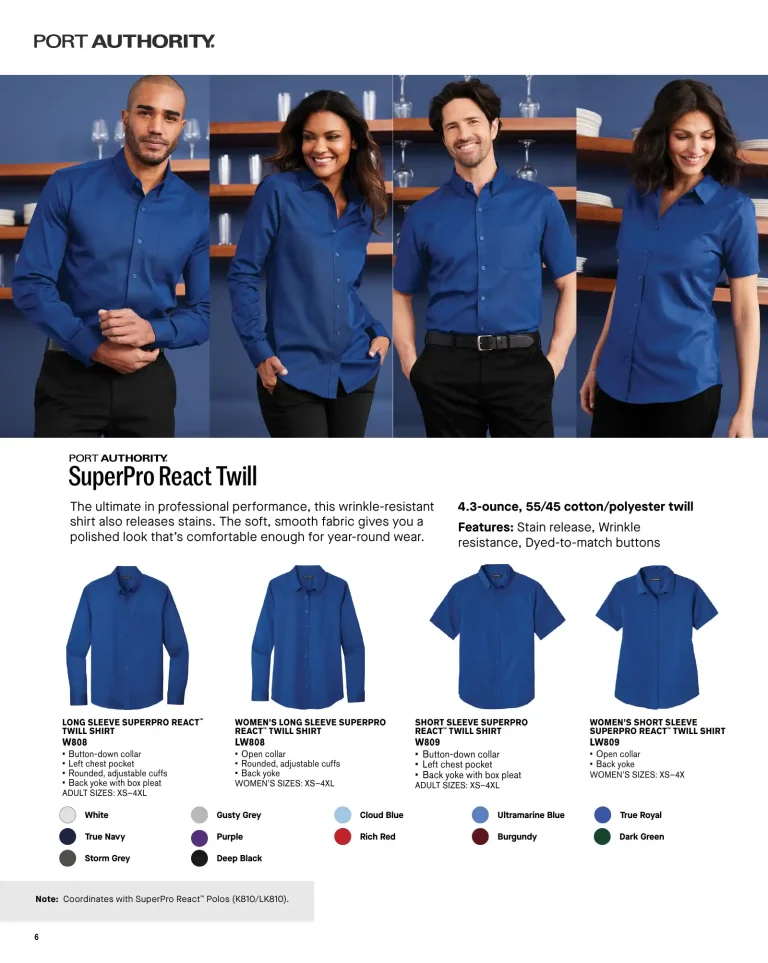 Dress and work shirts catalog