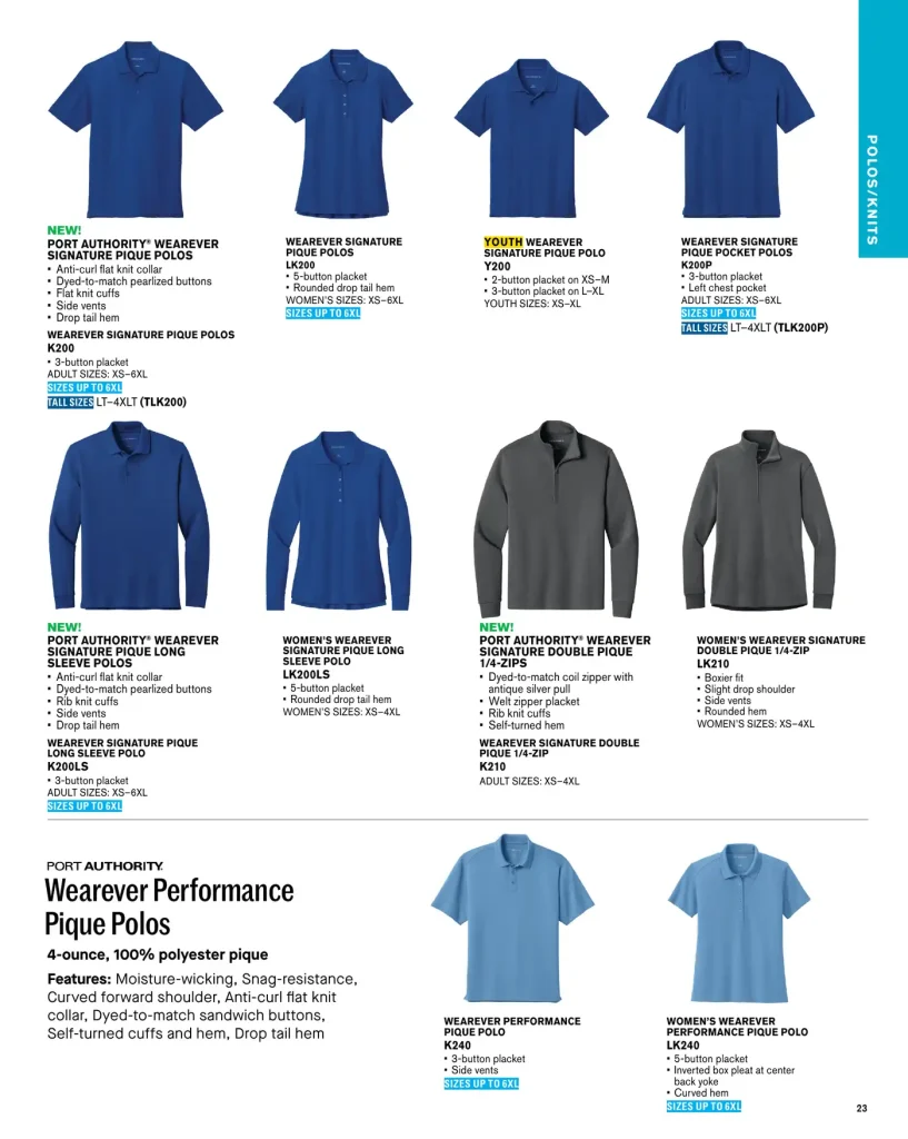Essentials Kids Wearever Signature Pique Polo – SKUs K200, LK200, Y200, K200P, K200LS, K210, LK210, K240, LK240