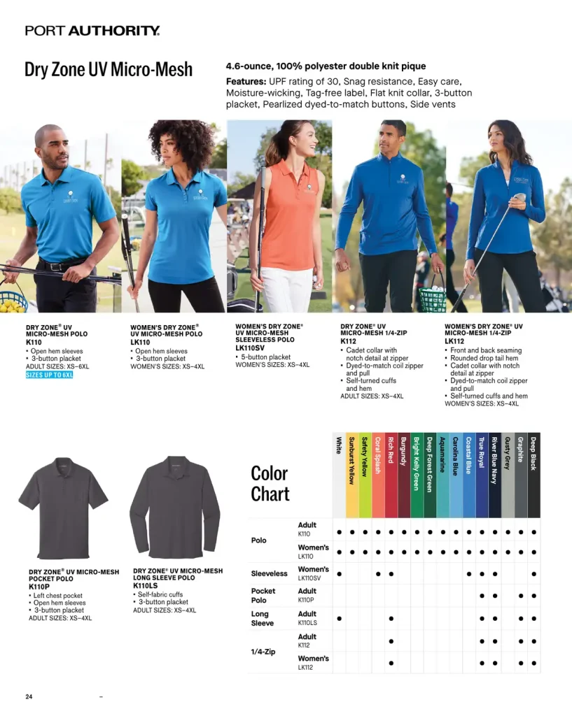 Essentials Dry Zone Uv Micro Mesh Polos – SKUs K110, LK110, LK110SV, K110P, K110LS, K112, LK112
