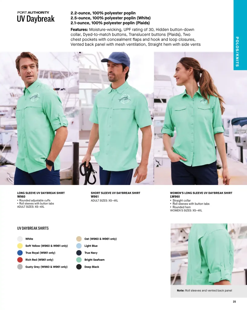 Essentials Uv Daybreak Polos – SKUs W960, W961, LW960
