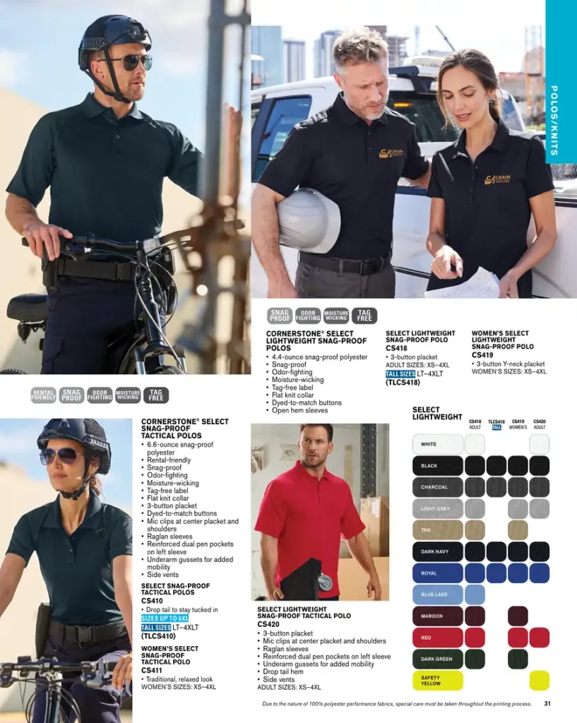 Essentials Cornerstone Select Lightweight Snag Proof Polos – SKUs CS418, CS419, TLCS418, CS420