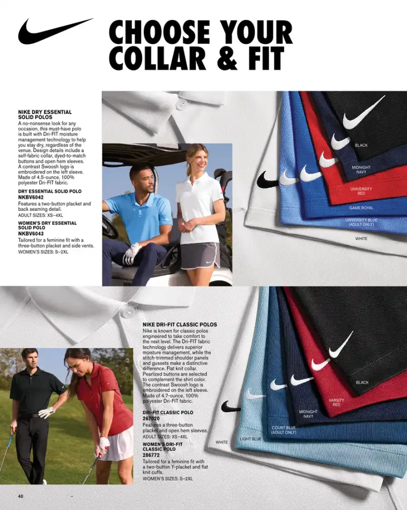 Essentials Nike Dry Essential Solid Polos – SKUs NKBV6042, NKBV6043
