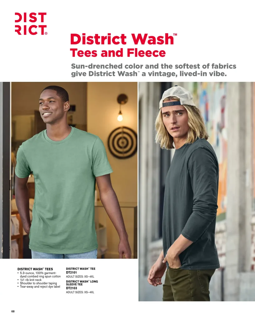 Essentials District Wash T-Shirts & Fleece – SKUs DT2101, DT2103