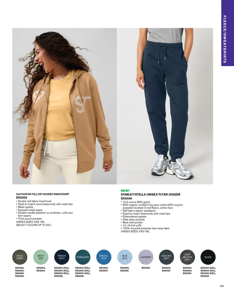 Essentials Stanley/Stella Flyer Jogger – SKUs SXU006, SXU005, SXU003, SXU004