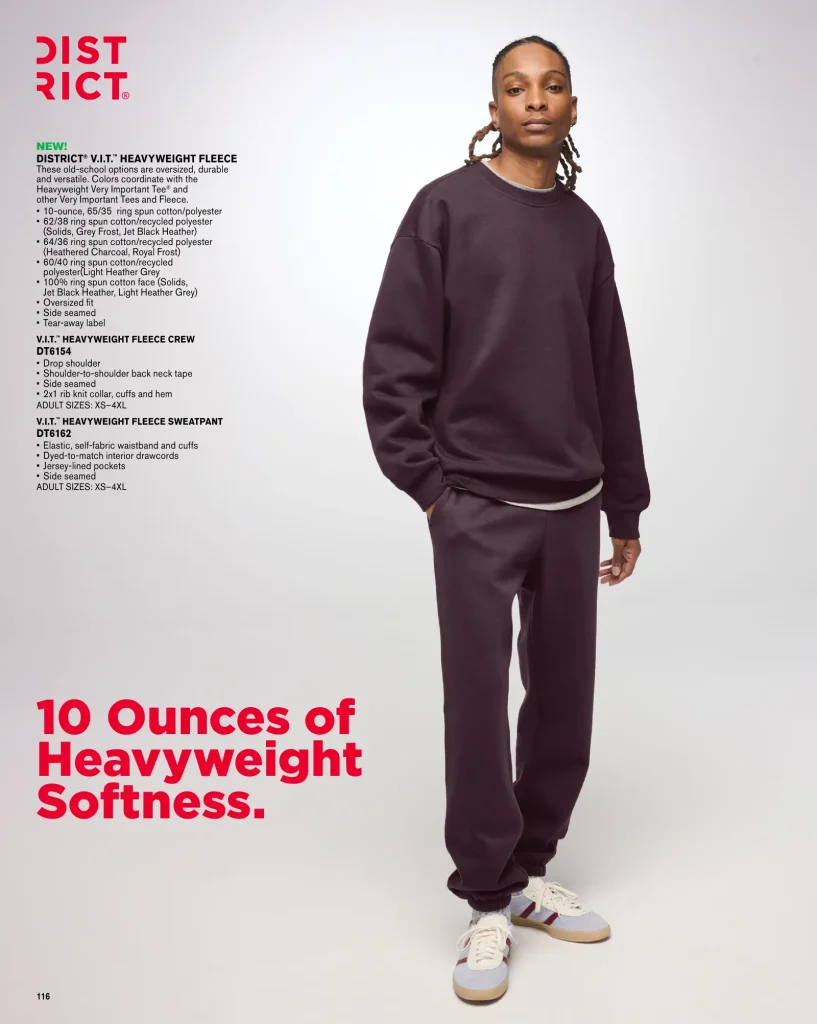 Essentials District VIT Heavyweight Fleece – SKUs DT6154, DT6162