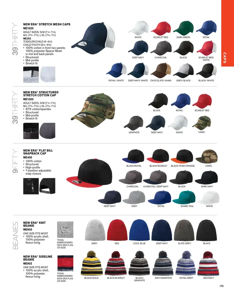 Essentials New Era Stretch Mesh Hats – SKUs NE1020, NE302, NE1000, NE400, NE900, NE902