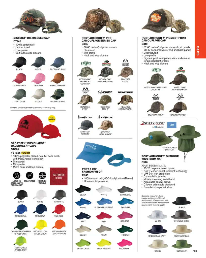 Essentials Port Authority Pigment Print Camouflage Hat – SKUs C819, C855, DT600, STC26, YSTC26, C920, CP45