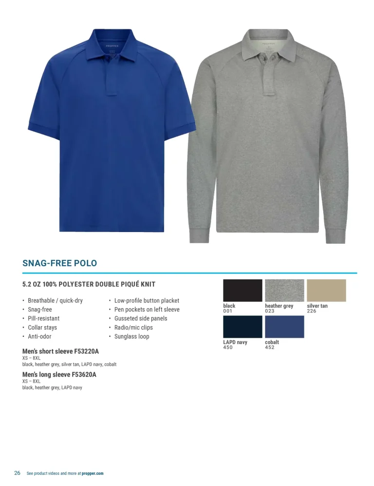 Uniform polos catalog