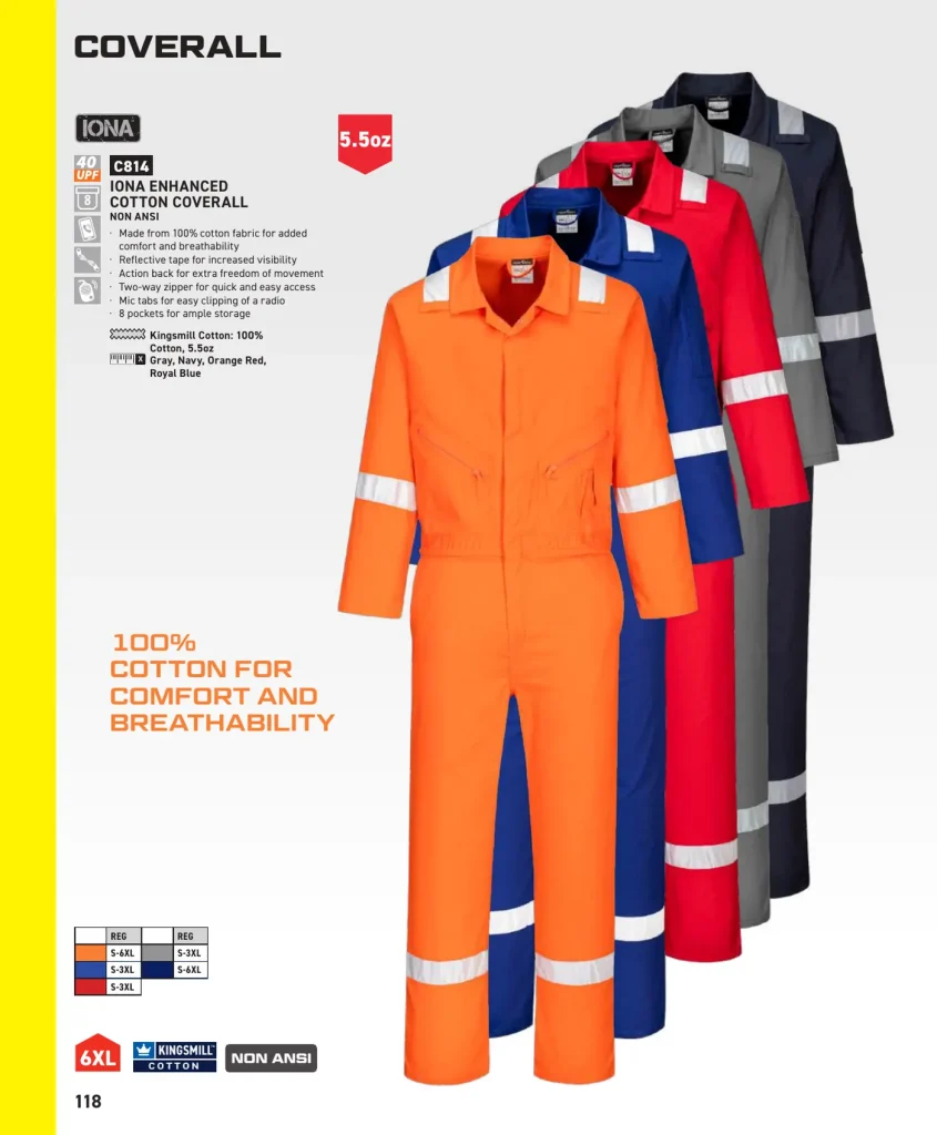 Portwest Iona Enhanced Cotton Coverall – SKU C814