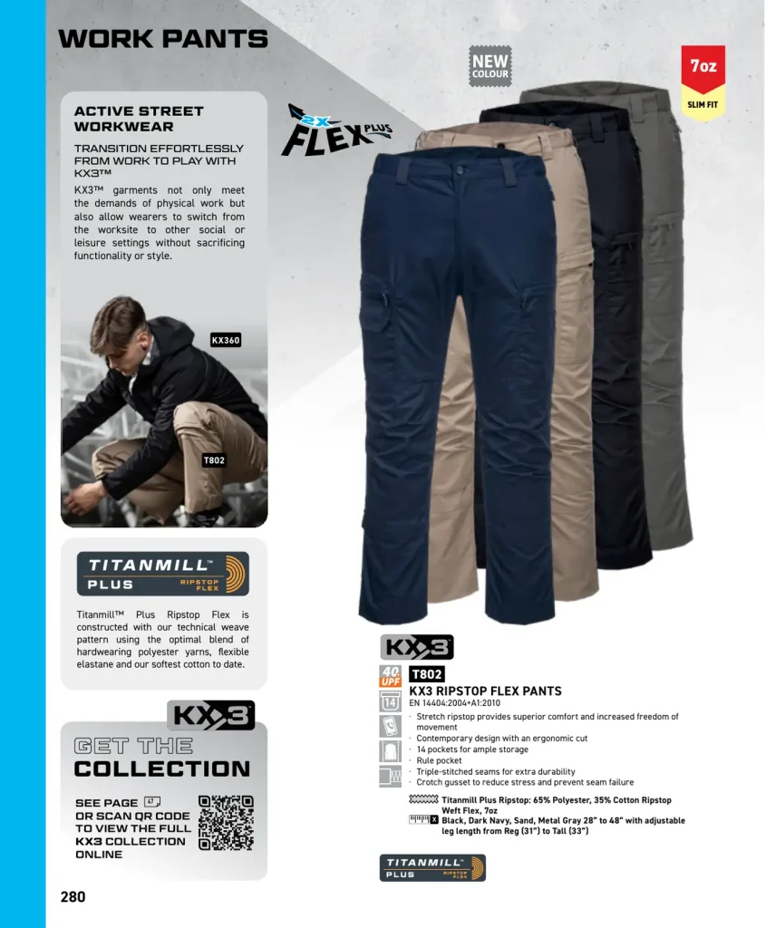 Portwest KX3 Ripstop Flex Pants – SKU T802