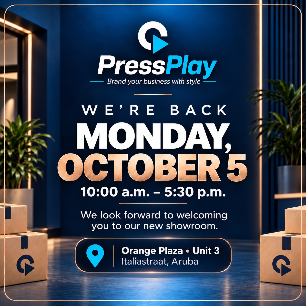 PressPlay is back Monday, October 5, 10:00 a.m. - 5:30 p.m. Orange Plaza Unit 3, Italiastraat, Aruba